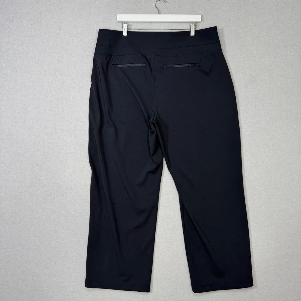 Athleta Venice High Rise Wide Leg Pants Womens 2X Black Yoga Trouser Athleisure